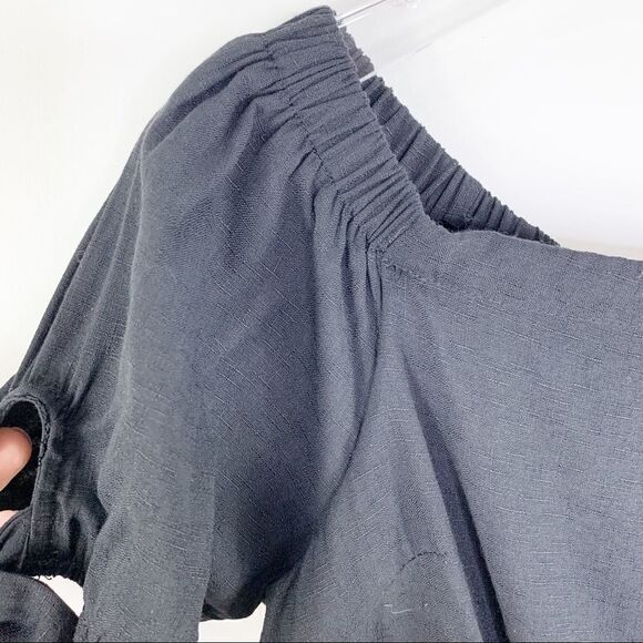 Doe & Rae‎ Black ModCloth Wide Leg Cropped Jumpsuit Sz Small - Picture 10 of 15